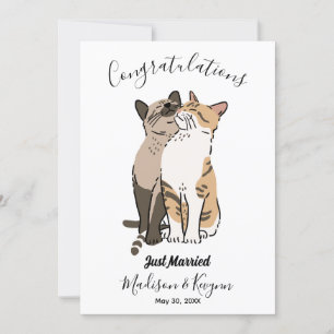 Carte mariage chats mignonnes