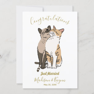 Carte mariage chats mignonnes