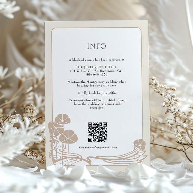 Carte Mariage Chic Botanical Cream Info (Créateur téléchargé)