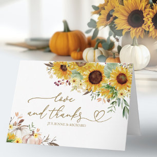 Carte Mariage Citrouille de tournesol Merci