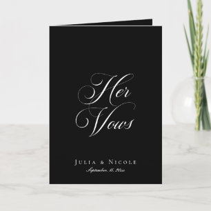 Carte Mariage Classique Calligraphie sur Ivoire Noir Ses