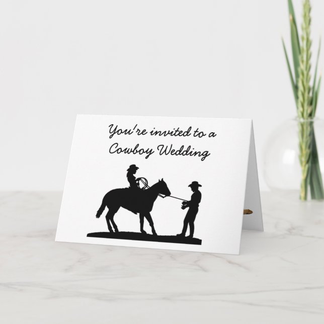 Carte Mariage Cowboy personnalisable (Devant)