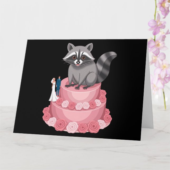 Carte Mariage Crashing Raccoon Feral Felicitations (Orchidée)
