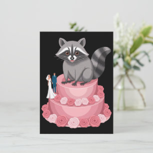 Carte Mariage Crashing Raccoon Feral Felicitations