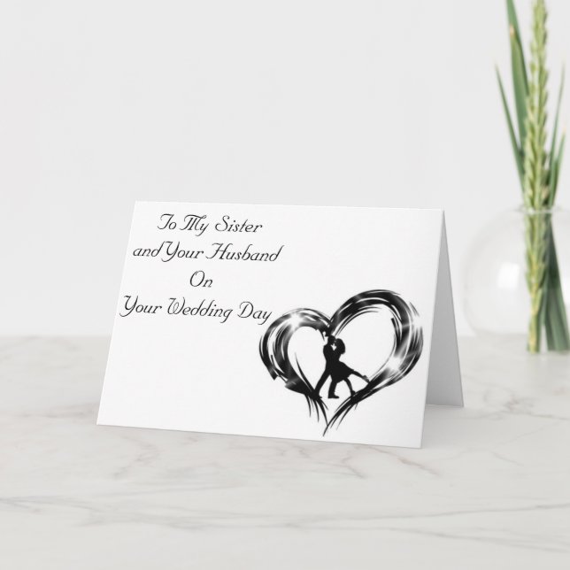 CARTE MARIAGE "DANSER BRIDAL COUPLE" pour MA SOEUR (Devant)