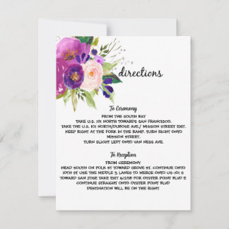 Carte Mariage d'aquarelle de prune florale