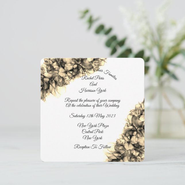 Carte Mariage de brume naturelle Abstrait moderne (Debout devant)