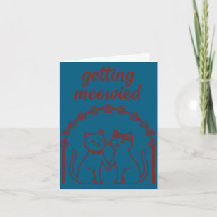 Carte Mariage de chat mignon mariée marié drôle long
