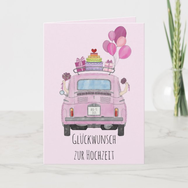 Carte Mariage de couple lesbienne allemande Jour Fiat 50 (Devant)