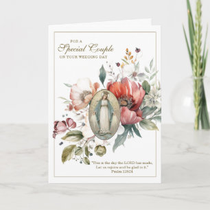 Carte Mariage de couple spécial  Floral religieux