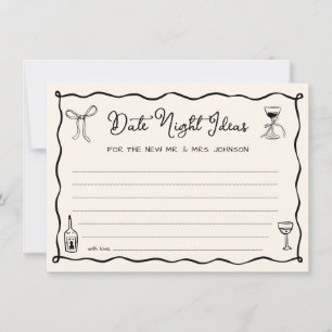 Carte Mariage de date de nuit de la main noire