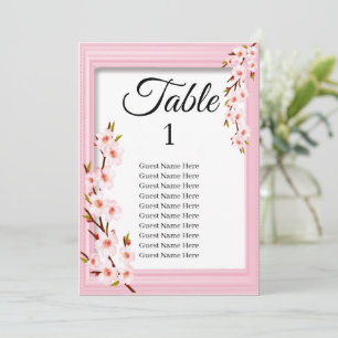 Carte Mariage de en fleurs de cerisier rose