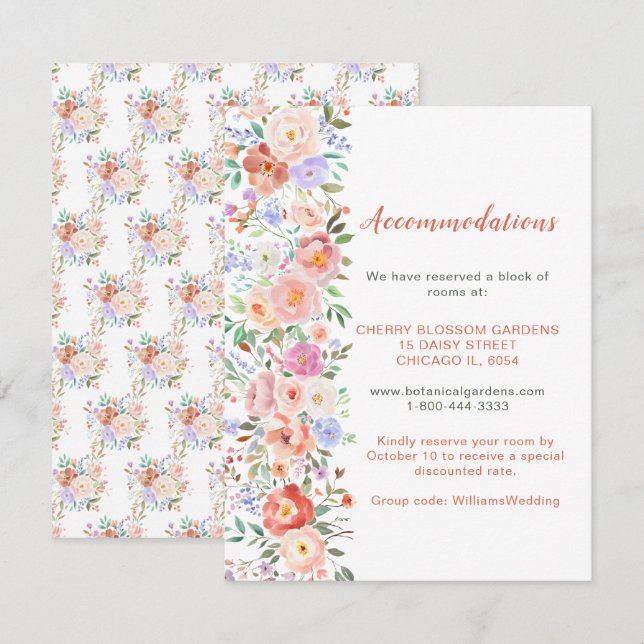 Carte Mariage de fleurs printanières (Devant / Derrière)