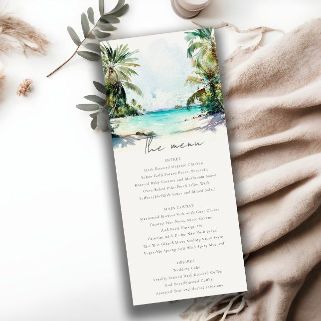Carte Mariage de la plage de sable tropical Palm T (Créateur téléchargé)