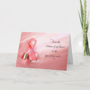 Carte Mariage de Merci Manicuriste ongle rose polonais