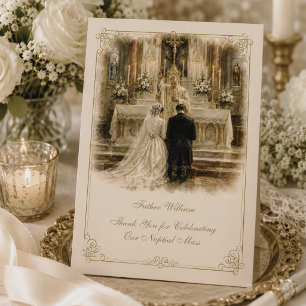 Carte Mariage de Messe Nuptiale de Prêtre Catholique