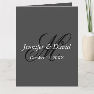 Carte Mariage de monogramme de calligraphie attirant