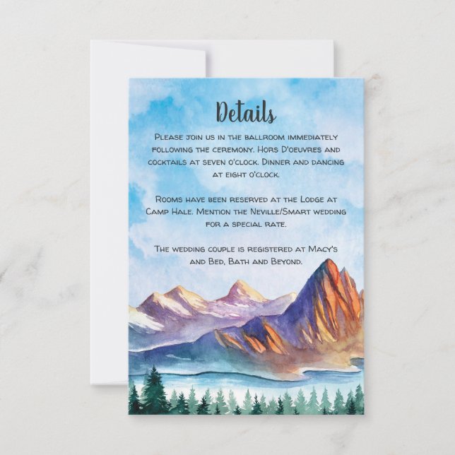 Carte Mariage de montagne (Devant)