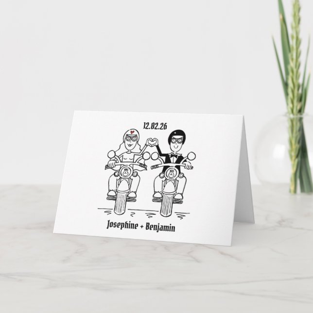 Carte Mariage de moto de motard (Devant)