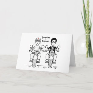 Carte Mariage de moto de motard