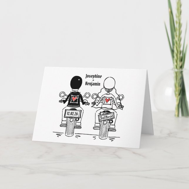 Carte Mariage de moto de motard (Devant)