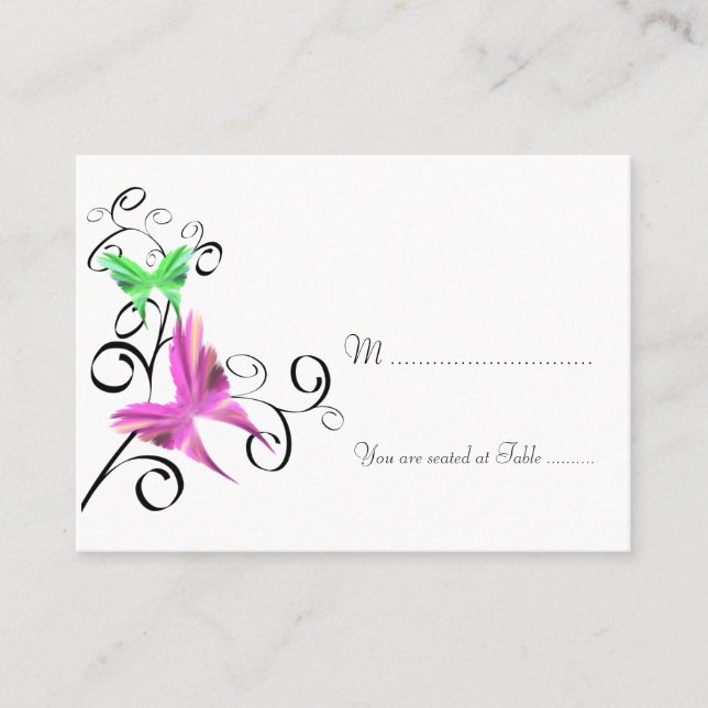Carte mariage de placement papillon (Devant)
