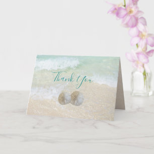 Carte Mariage de plage de sable Dollars Merci