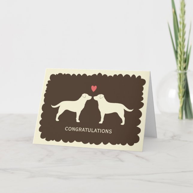 Carte Mariage de Retrievers Labrador Jaune Félicitations (Devant)