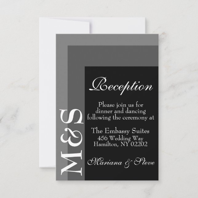 Carte Mariage de script moderne simple noir et bla (Devant)