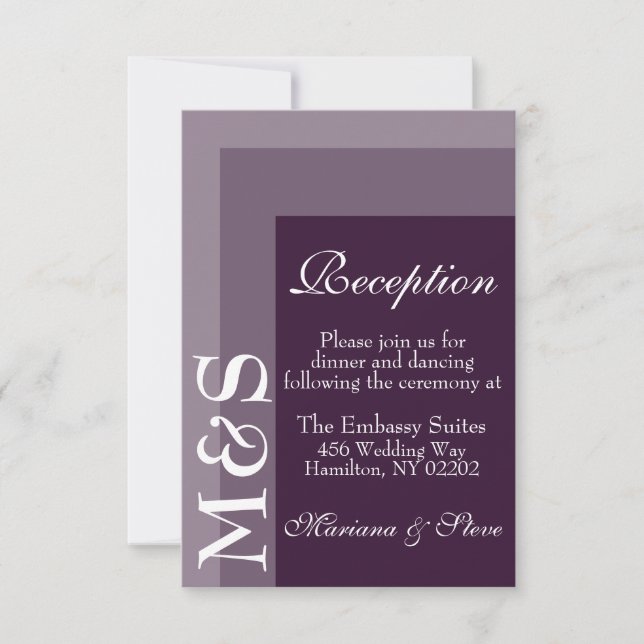 Carte Mariage de script moderne violet (Devant)