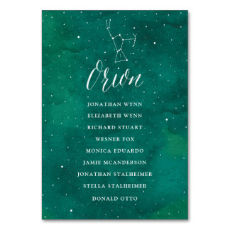 Carte Mariage de siège Green Stars Orion