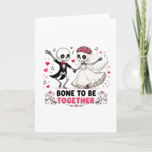 Carte Mariage de squelettes mignons Amour d'être ensembl