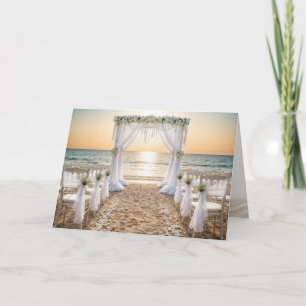 Carte Mariage de Sunset Beach Félicitations