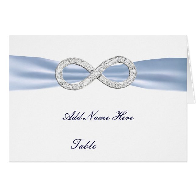 Carte Mariage de table Blue Diamond Infinity (Devant Horizontal)