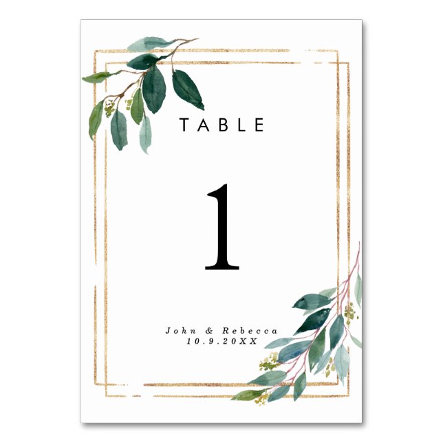carte mariage de table faux or vert (Par défaut)