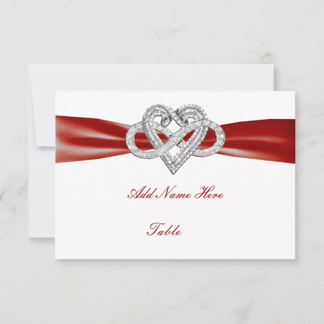 Carte Mariage de table Red Infinity Heart (Devant)