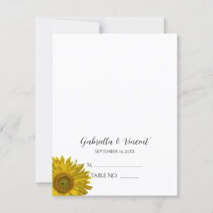 Carte Mariage de tournesol jaune