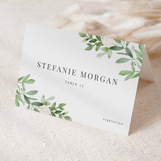 Carte Mariage de verdure et de fleurs blanches (Créateur téléchargé)