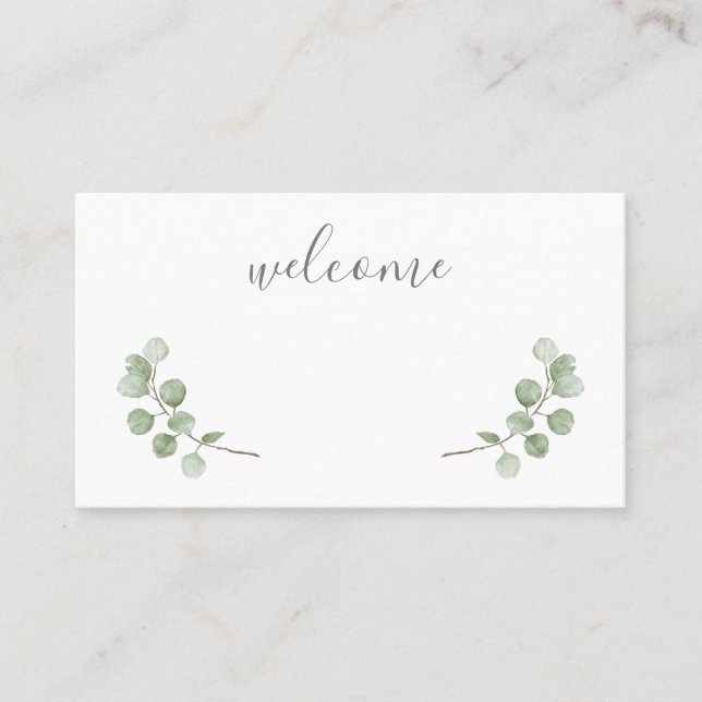 Carte Mariage de verdure Eucalyptus Watercolor (Devant)