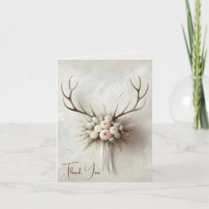 Carte Mariage Deer Antlers Merci