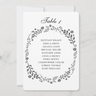 Carte mariage des fleurs en noir et blanc