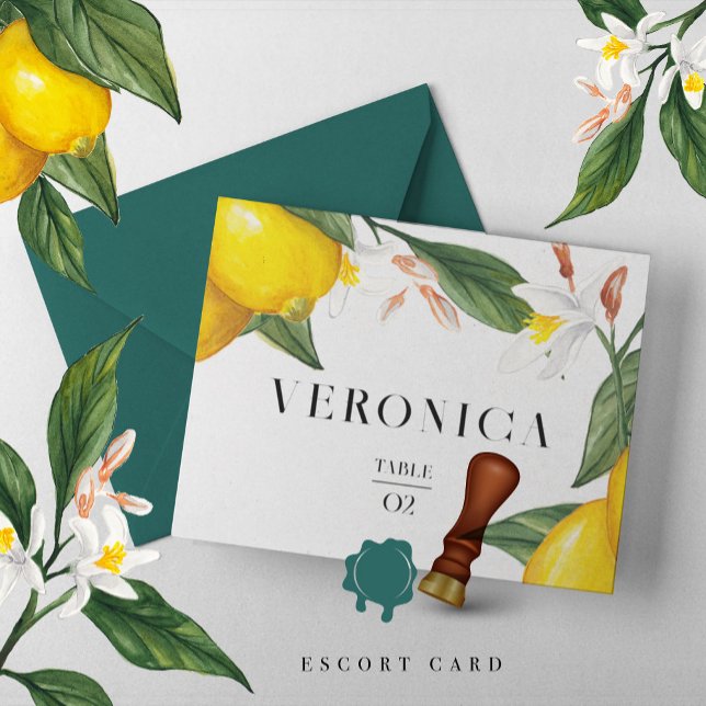 Carte Mariage d'escorte citron blanc (Créateur téléchargé)