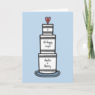 Carte Mariage d'illustration de gâteau de mariage