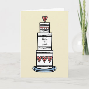Carte Mariage d'illustration de gâteau de mariage