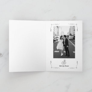 Carte Mariage d'illustrations de Doodle en noir et blanc