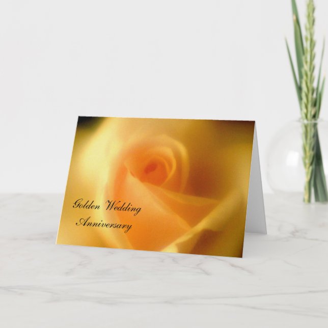 Carte Mariage dorée rose jaune dorée (Devant)