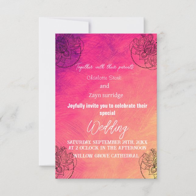 Carte mariage du mariage hindou (Devant)