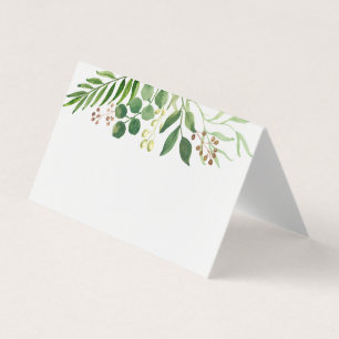 Carte mariage du nom de la place avec verdure bohè