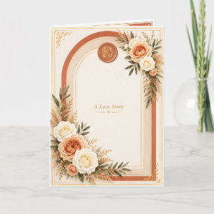 Carte Mariage Elégant Terracotta Floral Une Histoire d'A