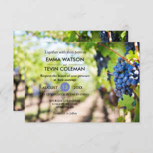 Carte Mariage Élégante Vins et vignes